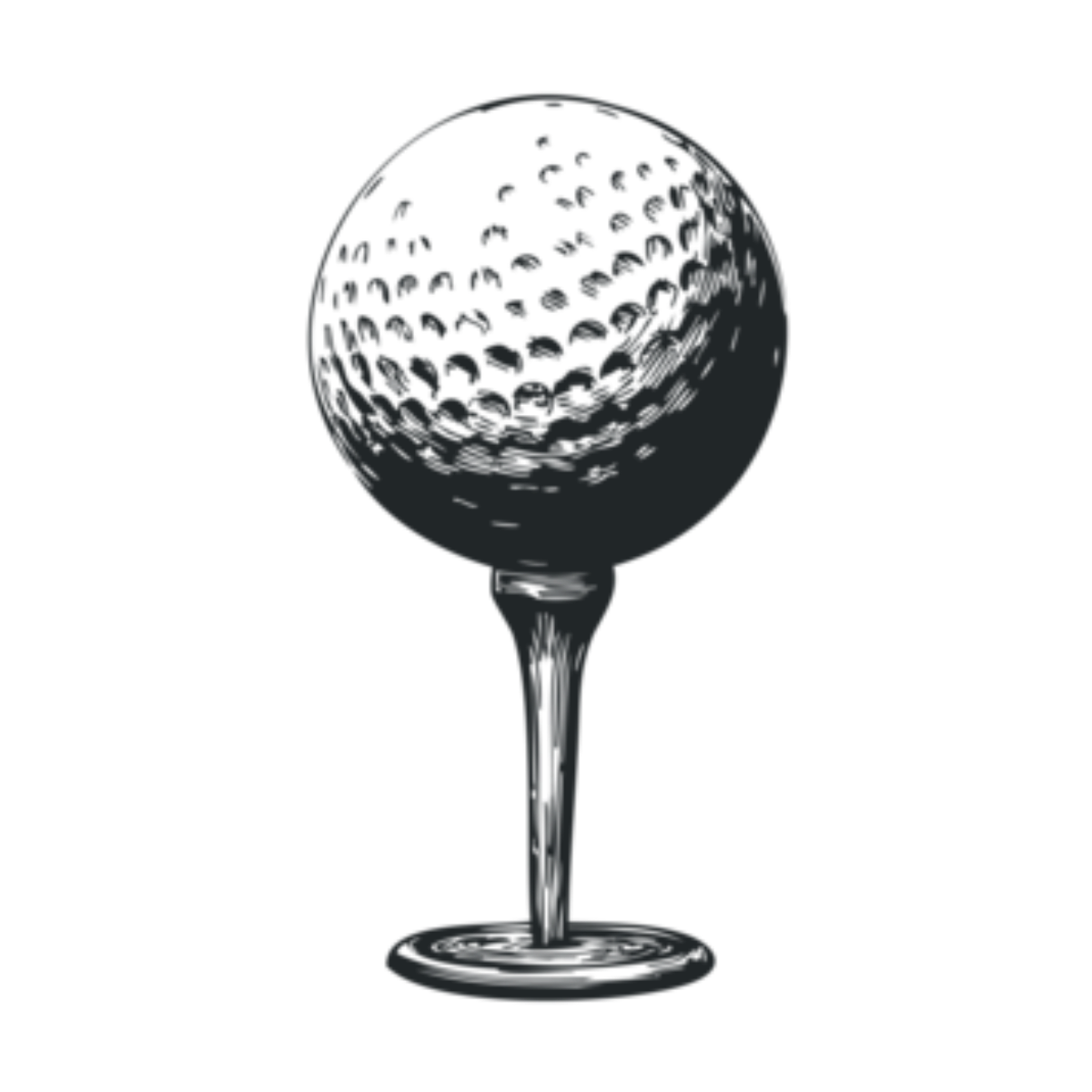 A black spherical object with a stem and base, resembling a globe or decorative sculpture.