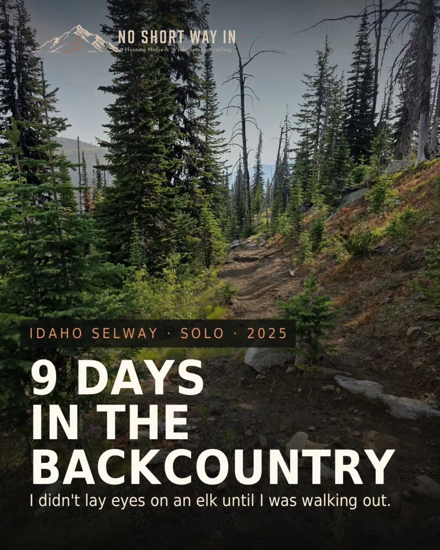 Miles back in the Selway, I found this.

A weathered bull shed, tucked against a deadfall deep in the wilderness. No trail to it. No easy way in. Just the country, and whatever you're willing to walk for.

Nine days on a solo elk hunt and I never con