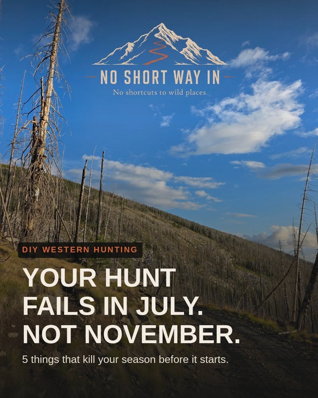 Your hunts fail in July, not November.

Most guys lose their season months before they ever step in the woods. Not because they're bad hunters - because they skipped the boring stuff.

Here's the 5 that get people every year. Swipe through and be hon
