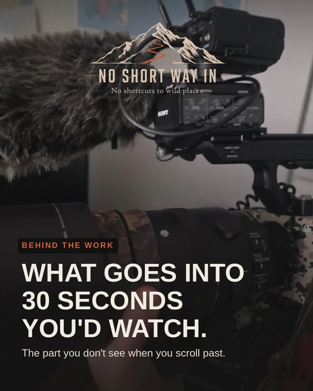 What goes into 30 seconds you'd actually watch.

One short clip can eat a whole day. Setting the shot, chasing the light, getting clean sound, then cutting it until every second earns its place.

Swipe through the work behind one short film.

See the