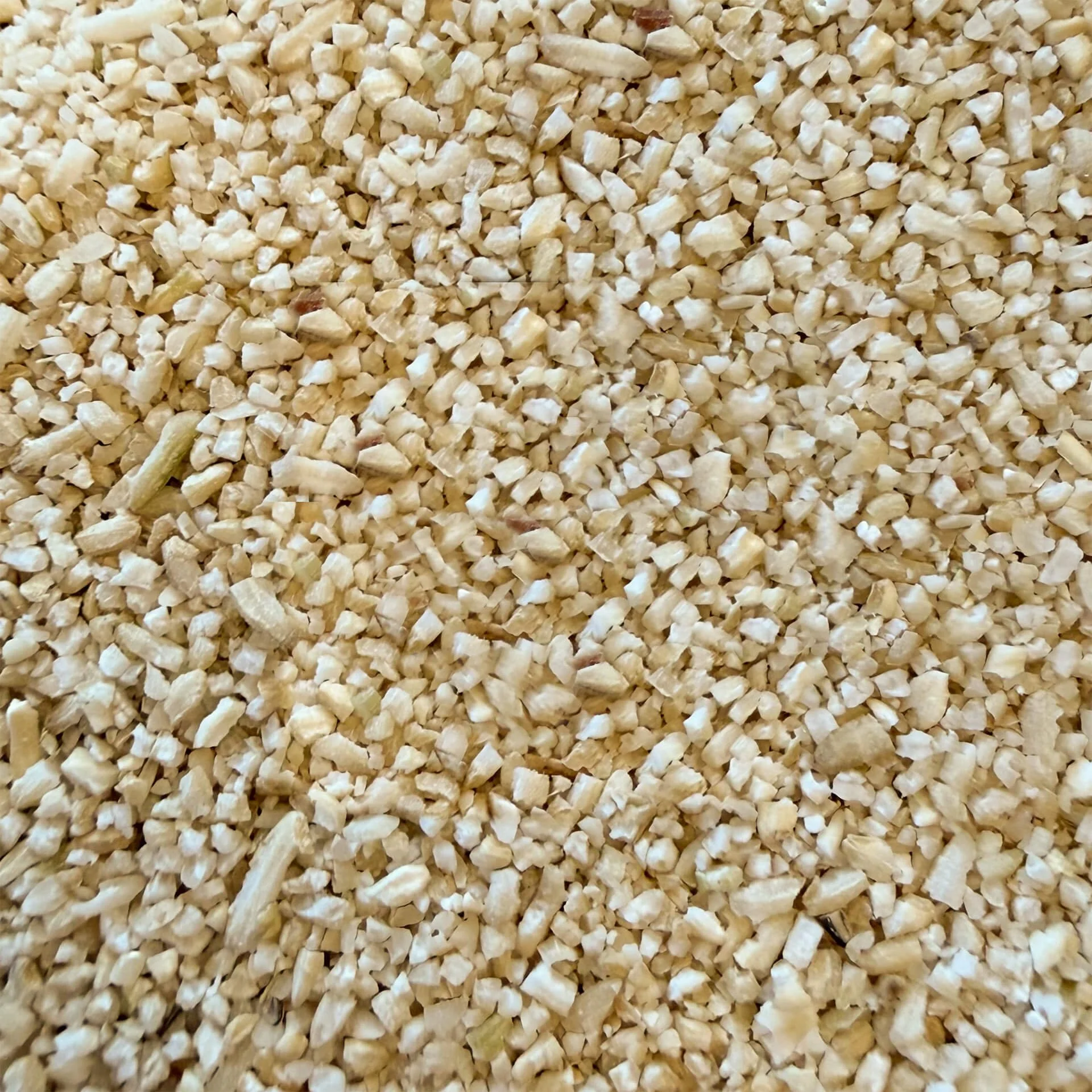 Close-up of a pile of flaked rice.