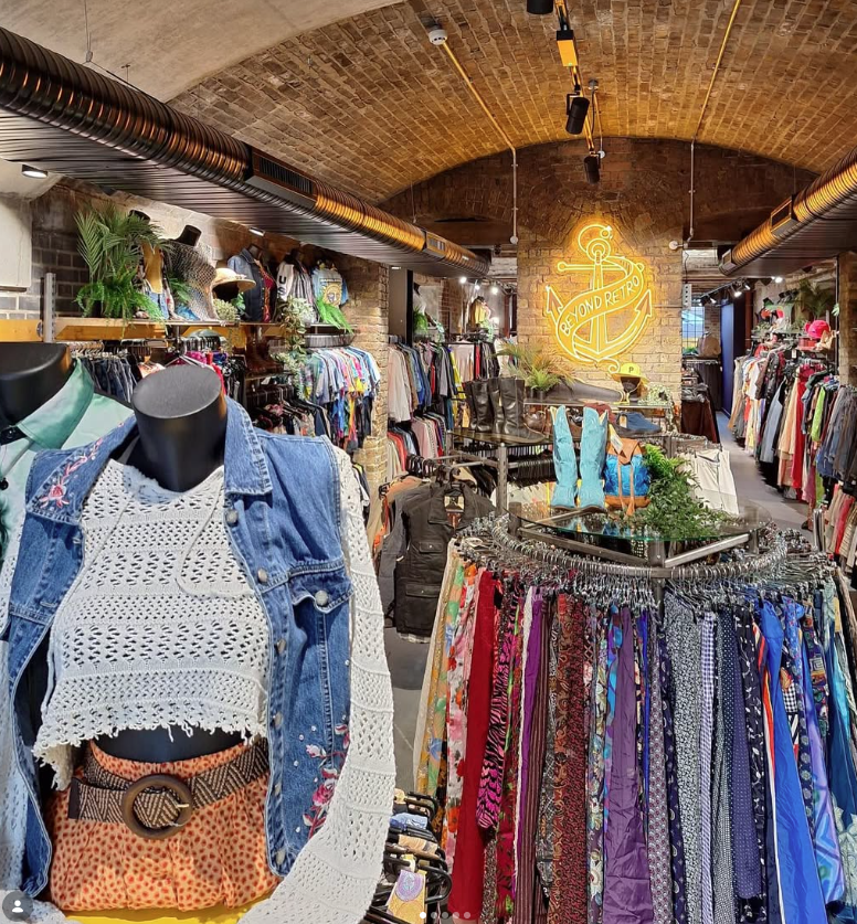 Photo of vintage clothing display at Coal Drops Yard location of Beyond Retro London