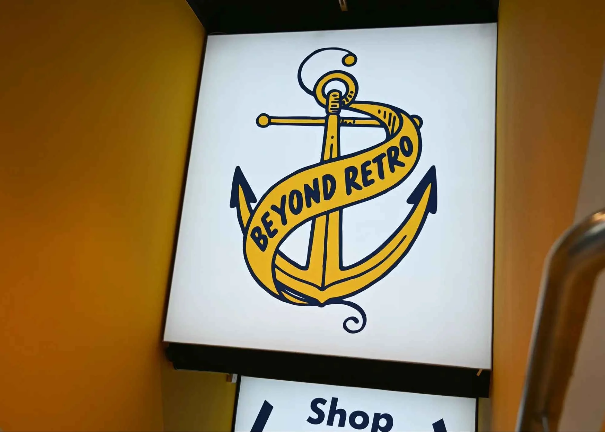 Beyond Retro store entrance sign