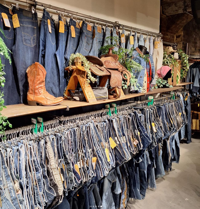 Photo of vintage clothing display at Coal Drops Yard location of Beyond Retro London