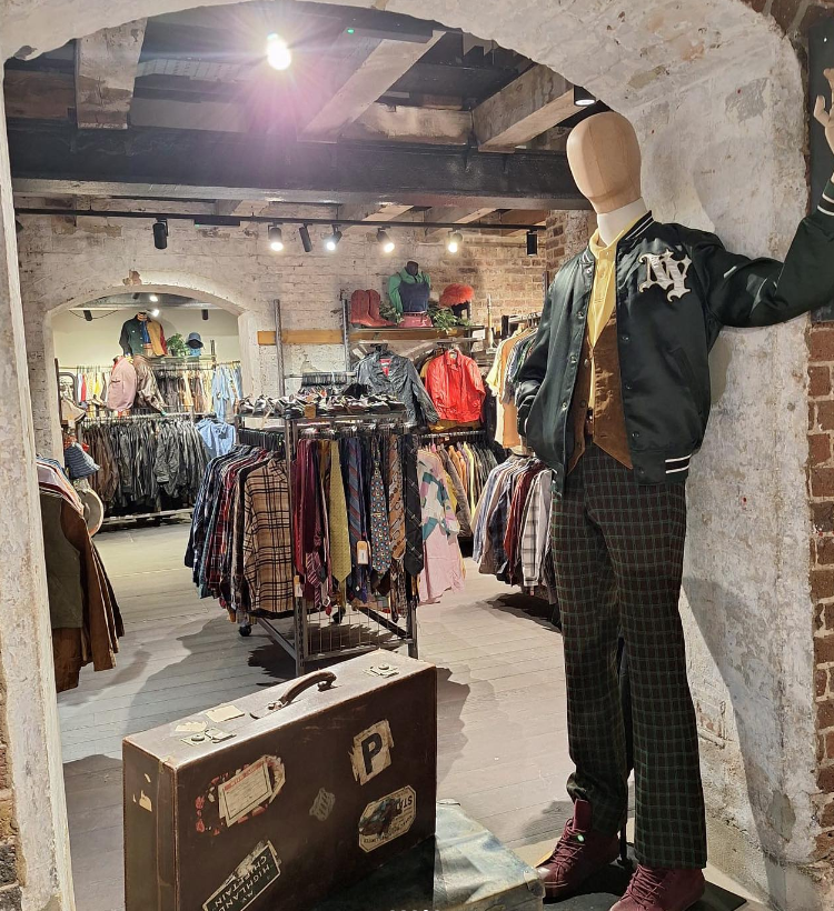 Photo of vintage clothing display at Coal Drops Yard location of Beyond Retro London