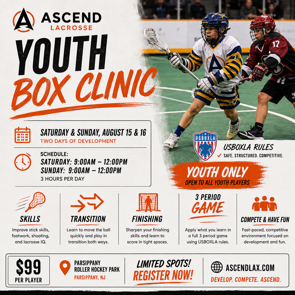 Ascend - Box Lacrosse Camp - Youth Only (2031 - 2037)
