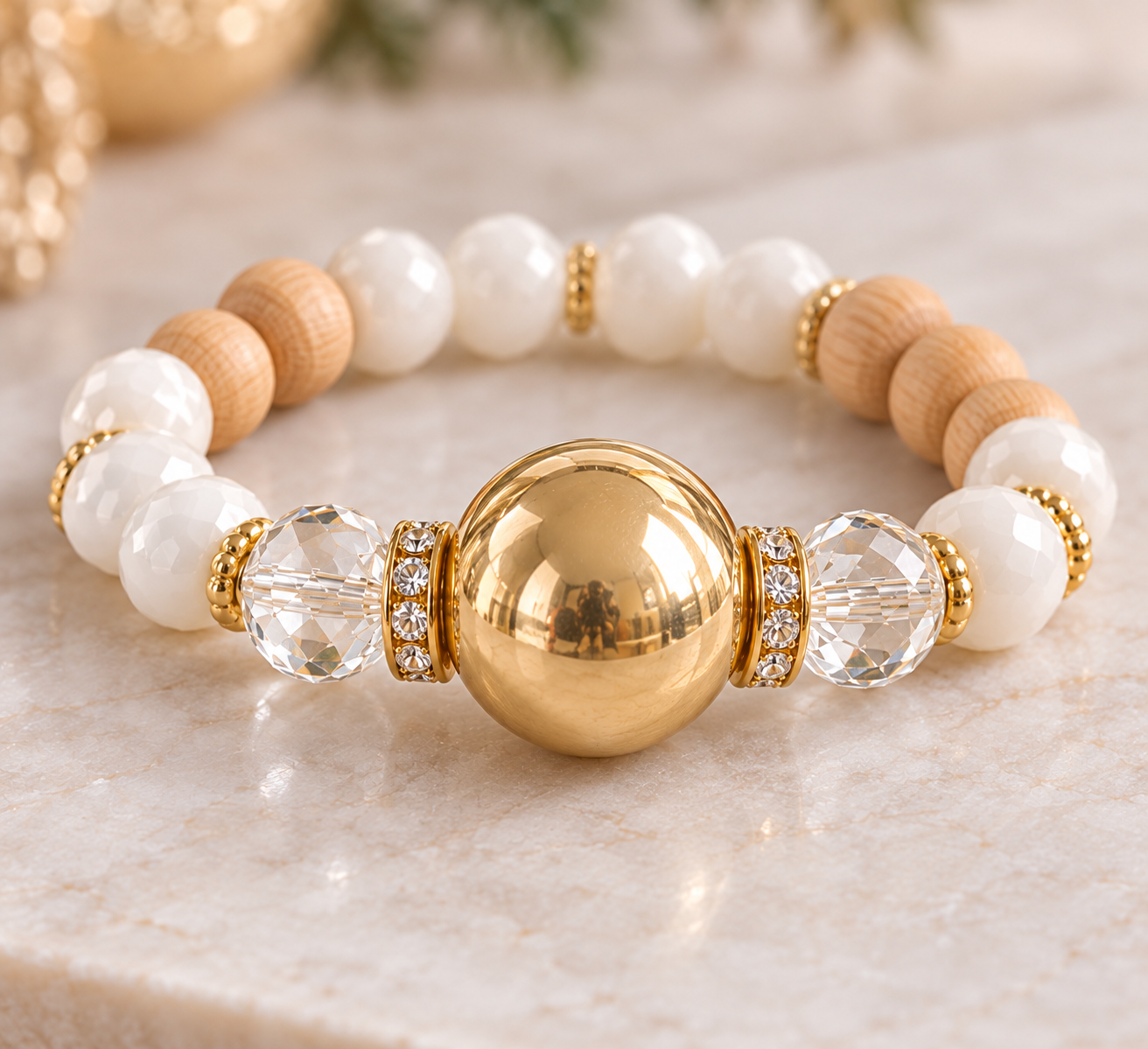 Luxury Gold Crystal and Wood Bead Bracelet.png