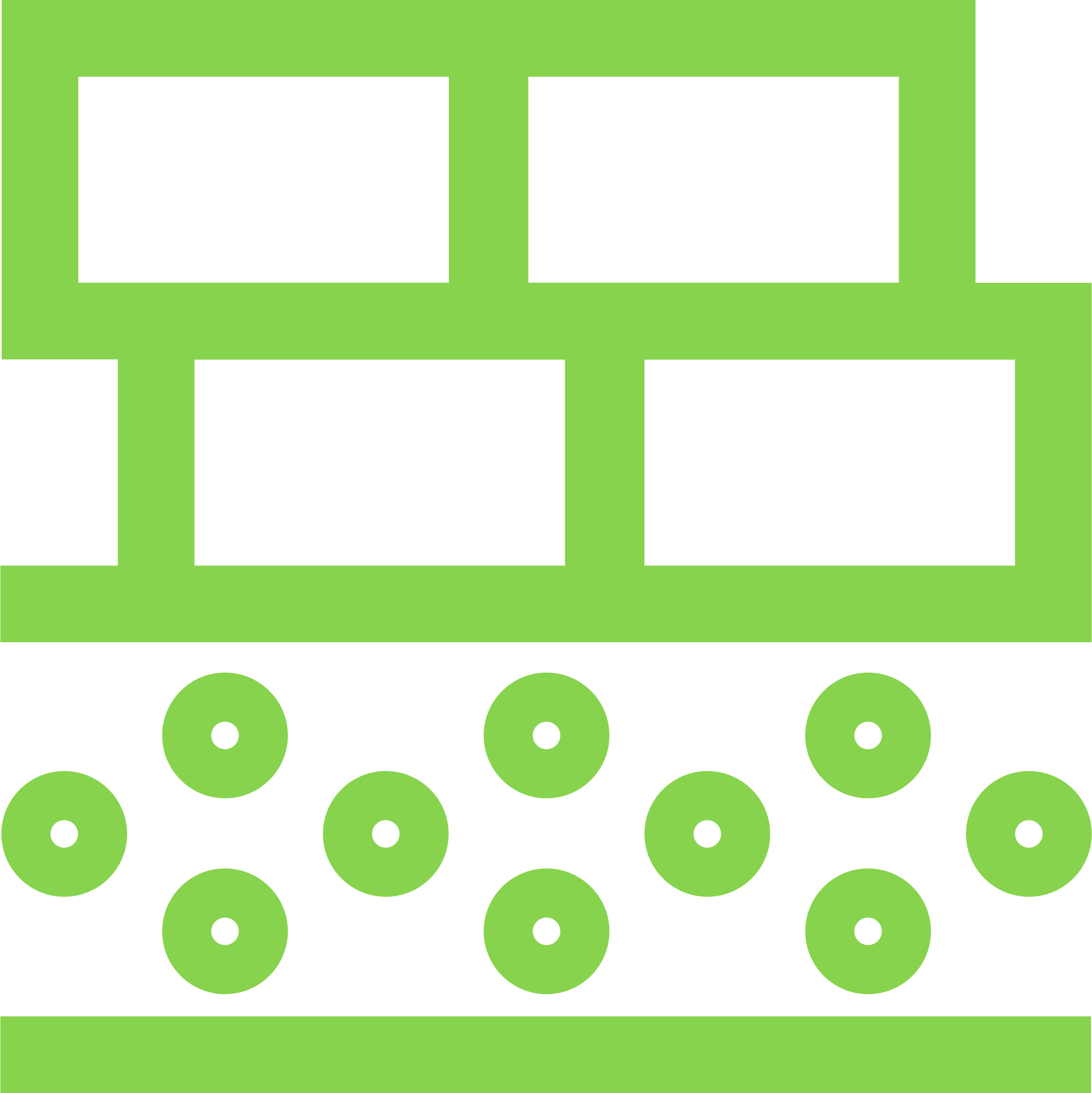 Light Green Bricks and Pebbles and icon