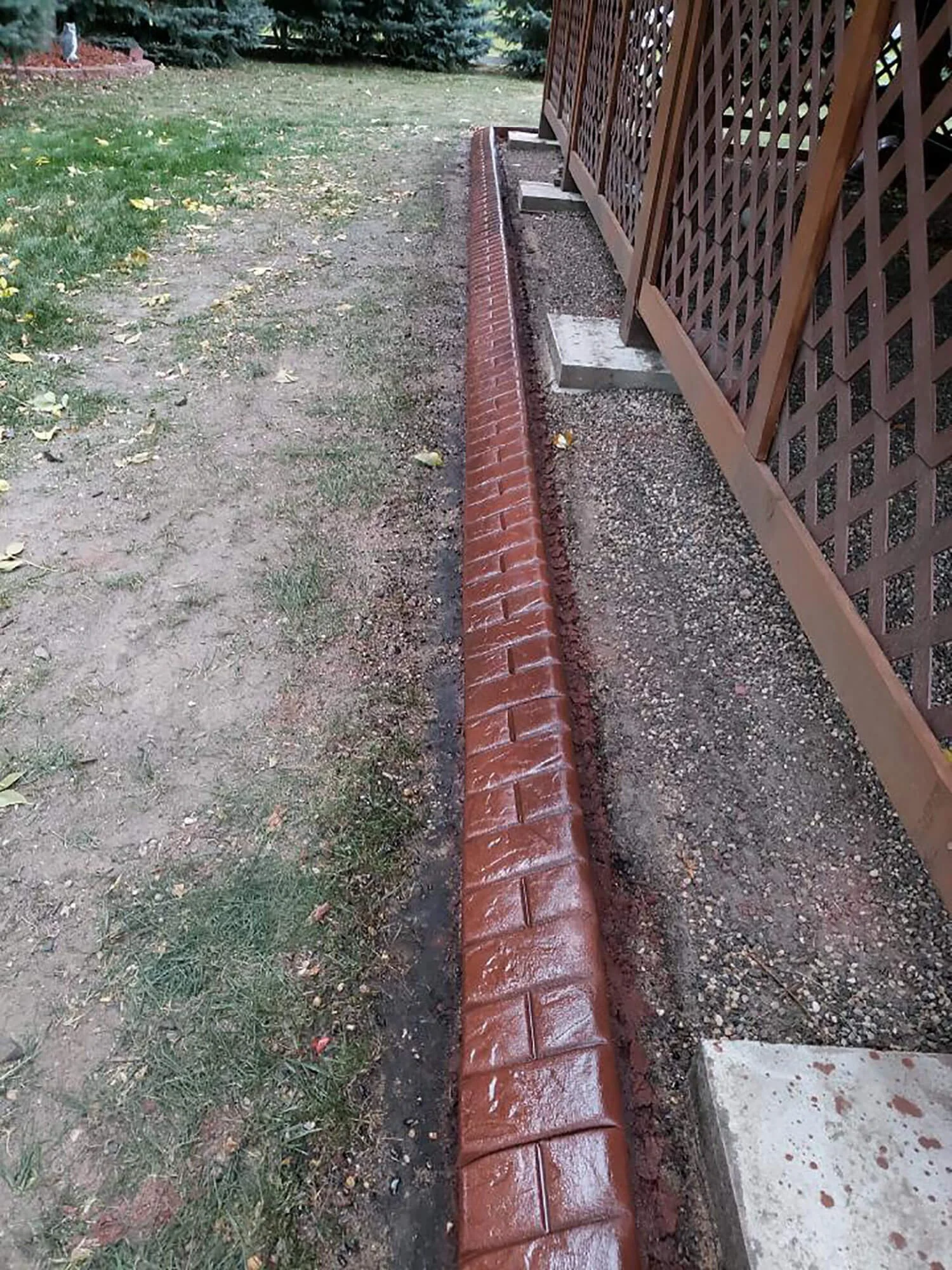 Basketweave  - Adobe Buff color and Walnut antiquing with High-Gloss sealer.