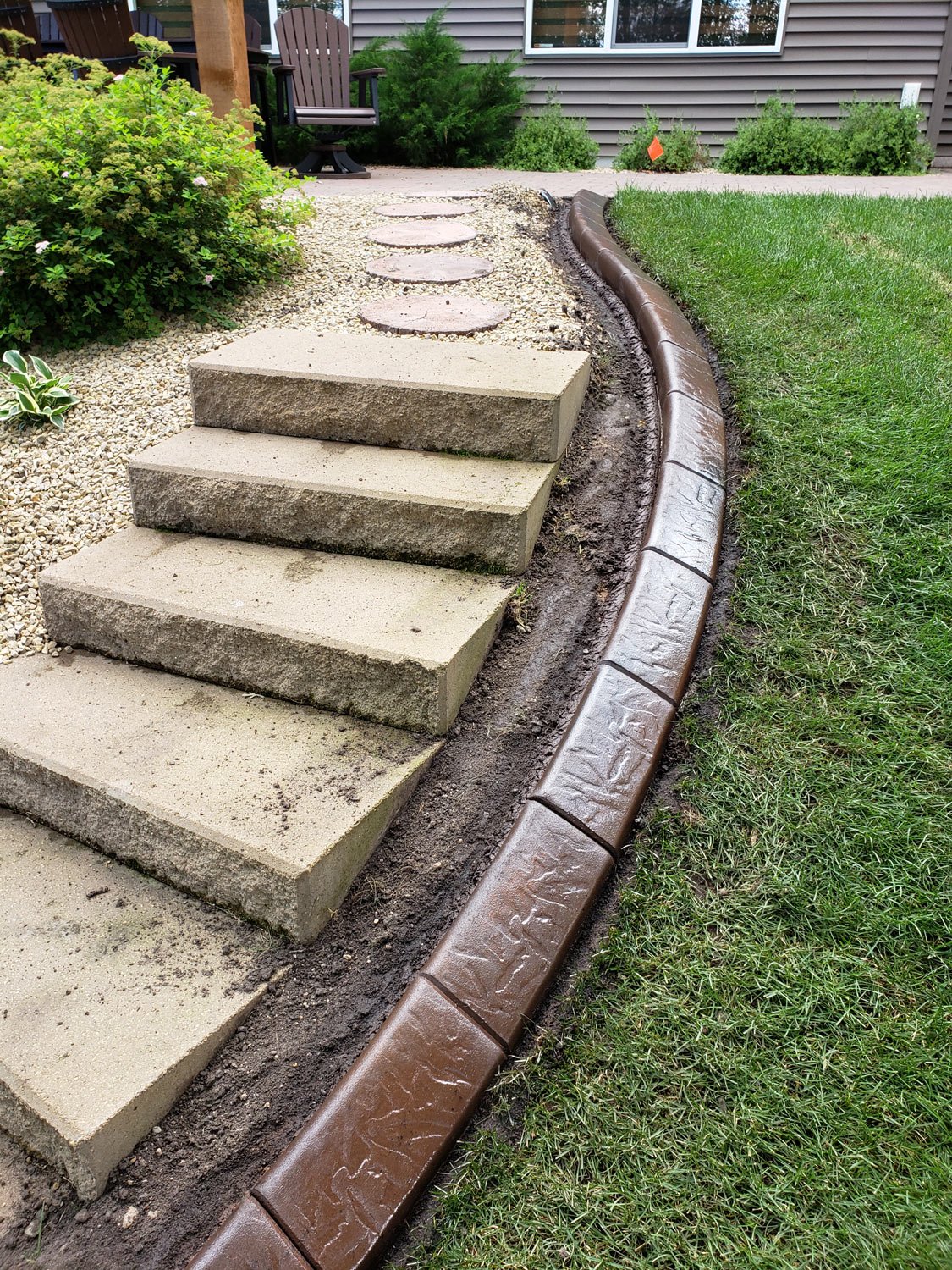 Large Cobblestone with cobble Texture - Autumn Brown and Walnut antiquing with High-Gloss sealer.