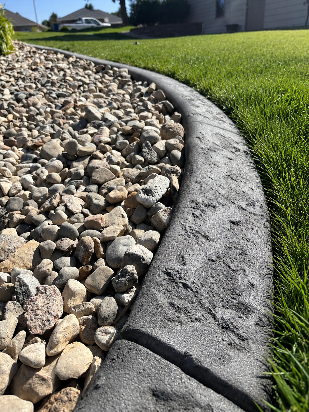 Large Cobblestone with Granite Texture - Charcoal and Ash Gray antiquing with Satin Sealer.