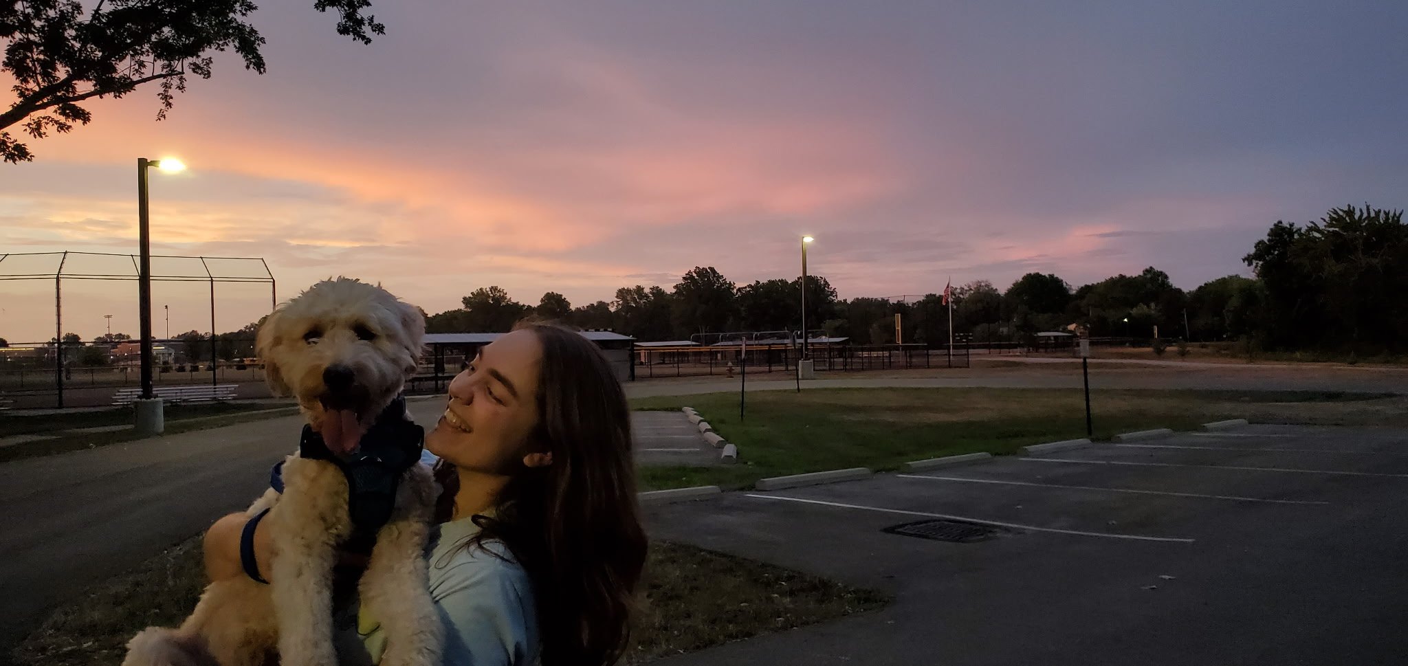 Sarah with her dog