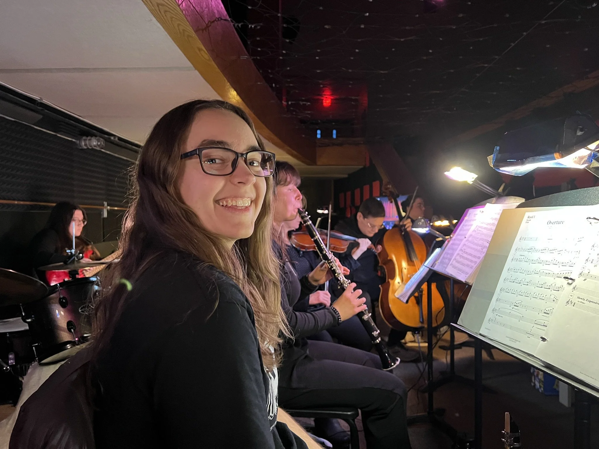 Sarah in pit orchestra