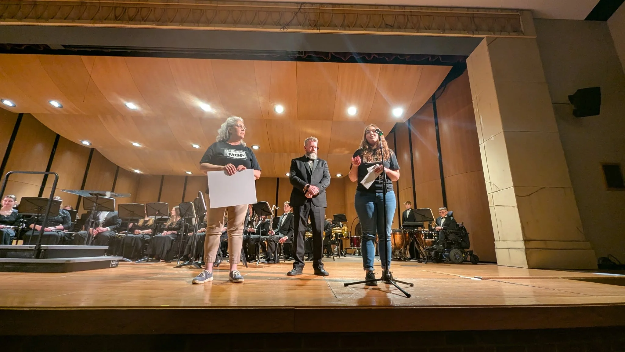 Sarah on stage at band concert