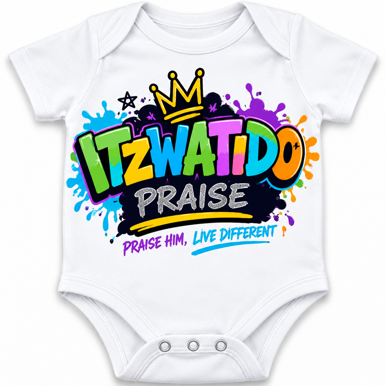 ITZWATIDO™ Praise Baby Onesie – White