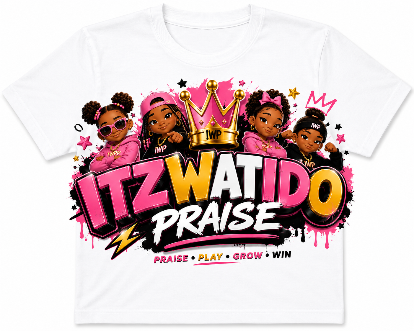 ITZWATIDO™ Praise Girls T-Shirt – White