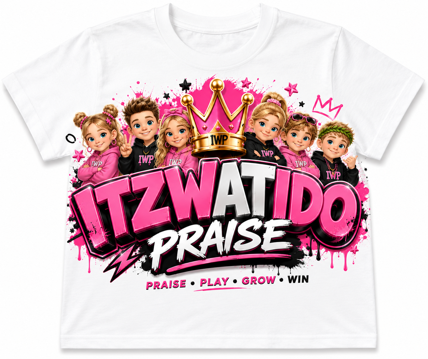 ITZWATIDO Praise Kids T-Shirt-GIRLS Lets Connect