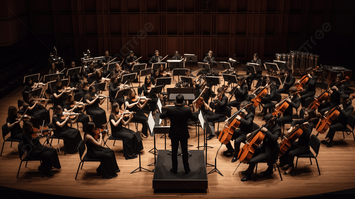 The orchestra, not the violin