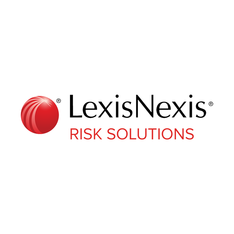 LexisNexis logo with a red spherical icon and the words "LexisNexis RISK SOLUTIONS" in black and red text.