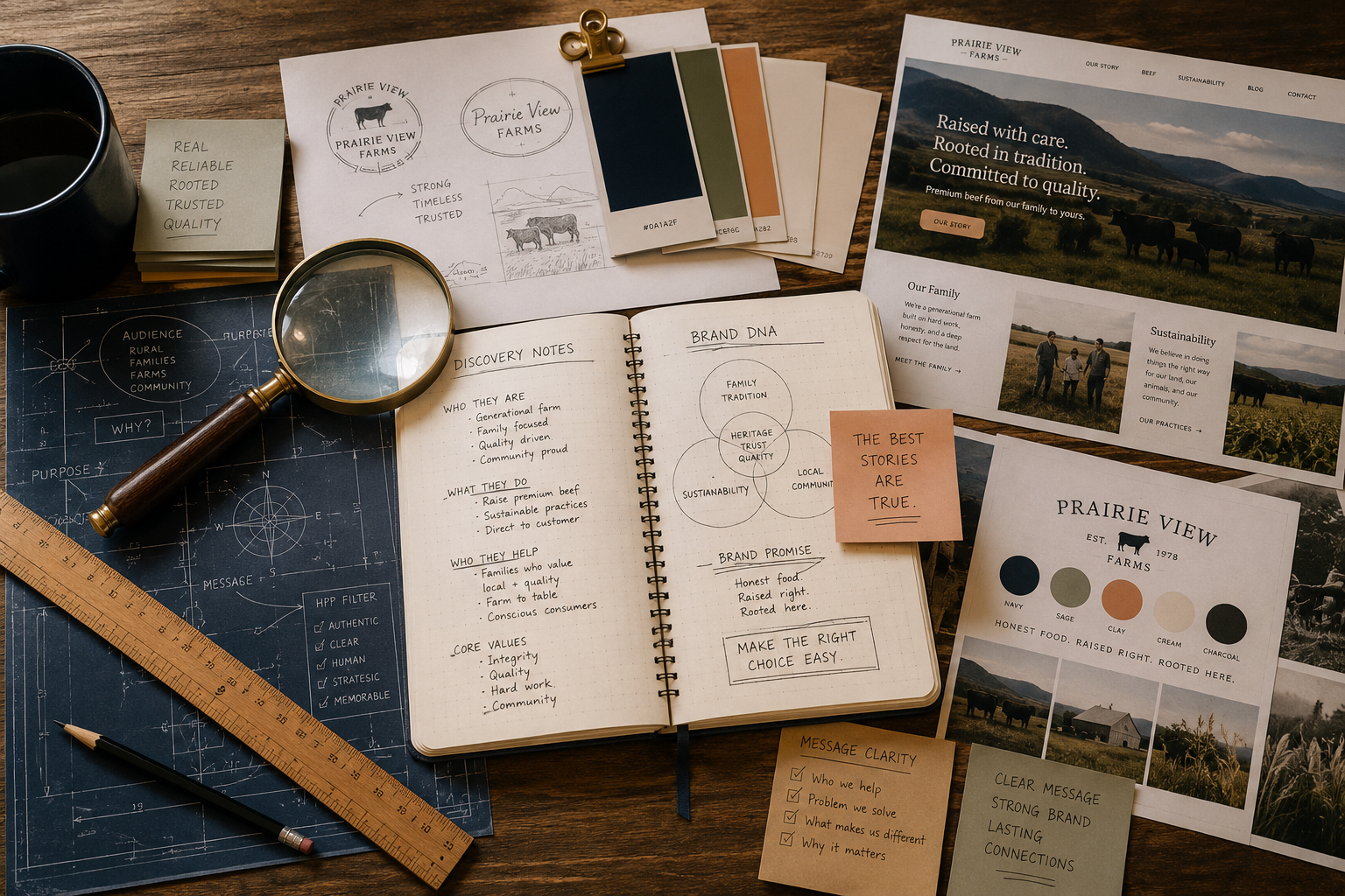Brand strategy session by Humble Pie Promotions for a rural Alberta business.