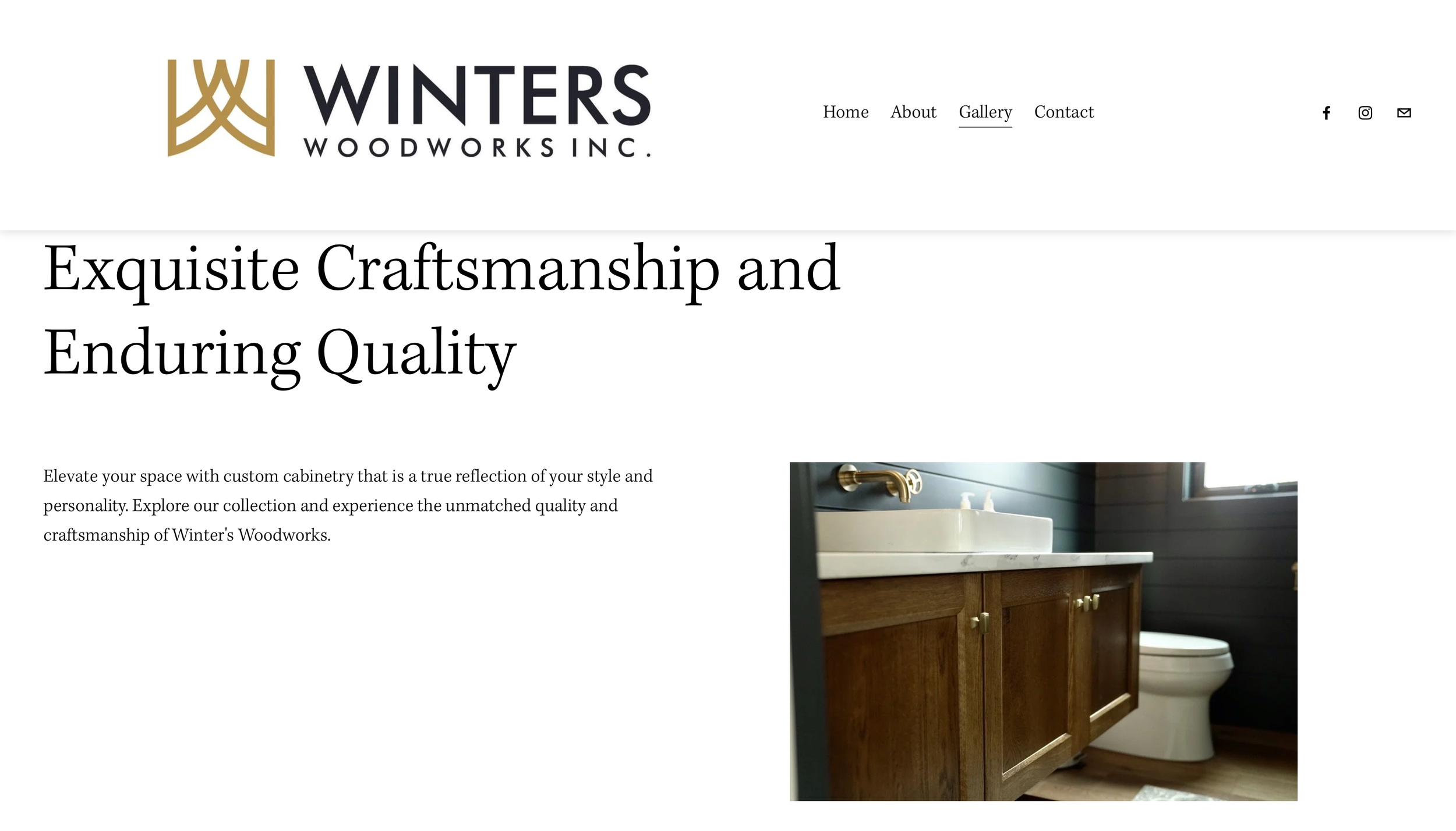 Custom website designed for Winters Woodworks to improve clarity, credibility, and user experience.