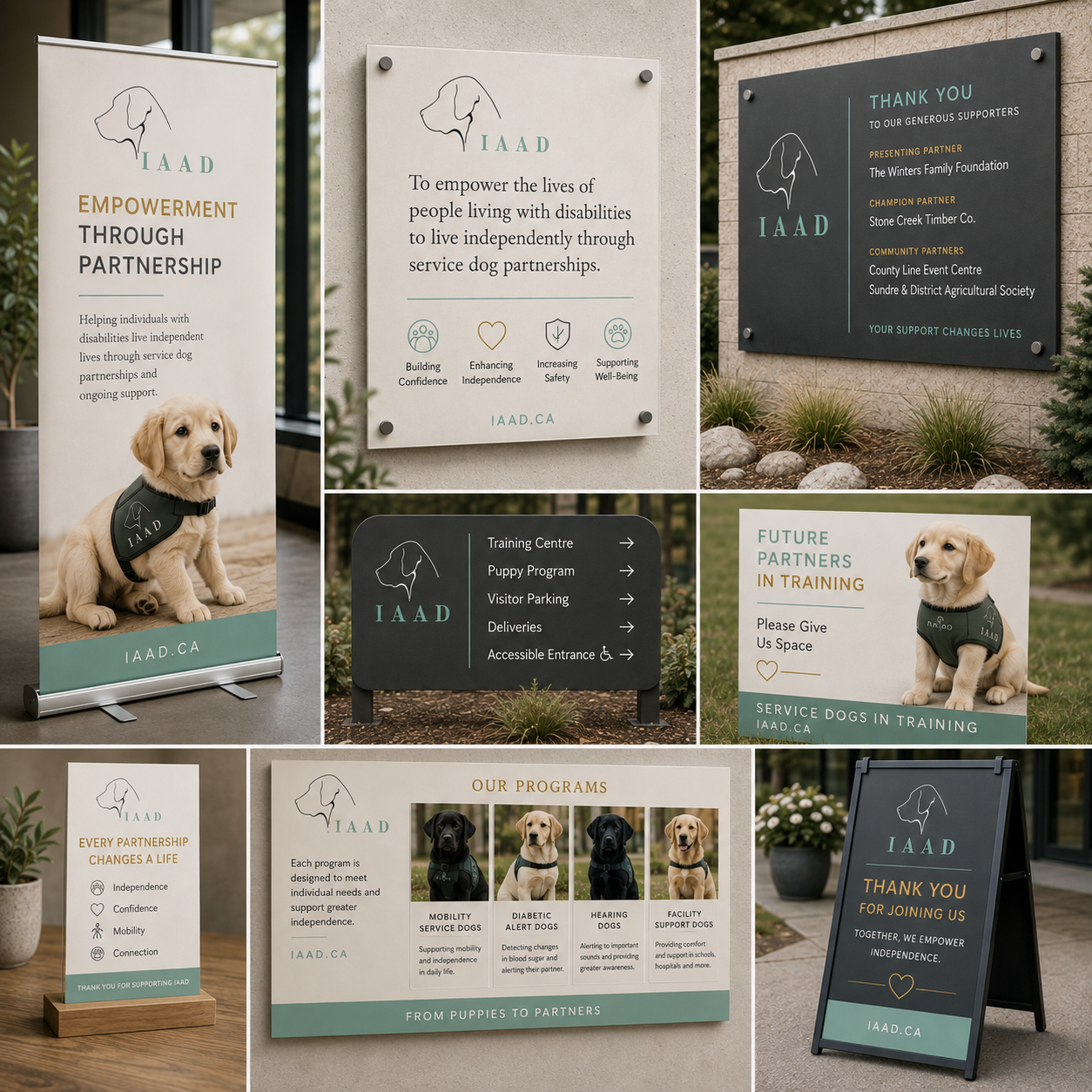 IAAD branded signage and displays designed for events, programs and community outreach.