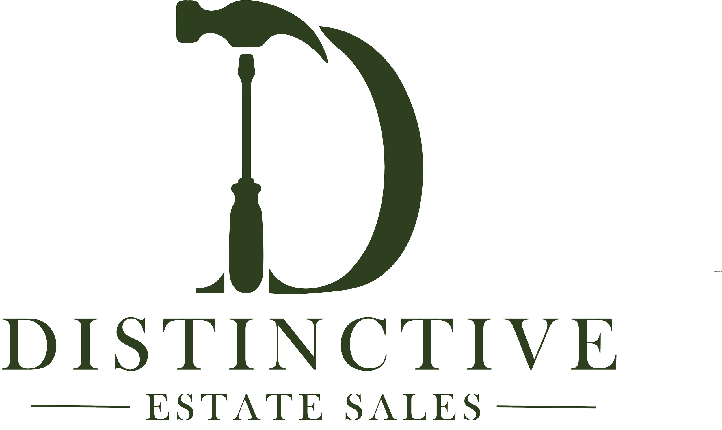 Logo for Disruptive Estate Sales featuring a stylized letter D with a screwdriver and hammer crossed inside it, and the words Disruptive Estate Sales underneath.