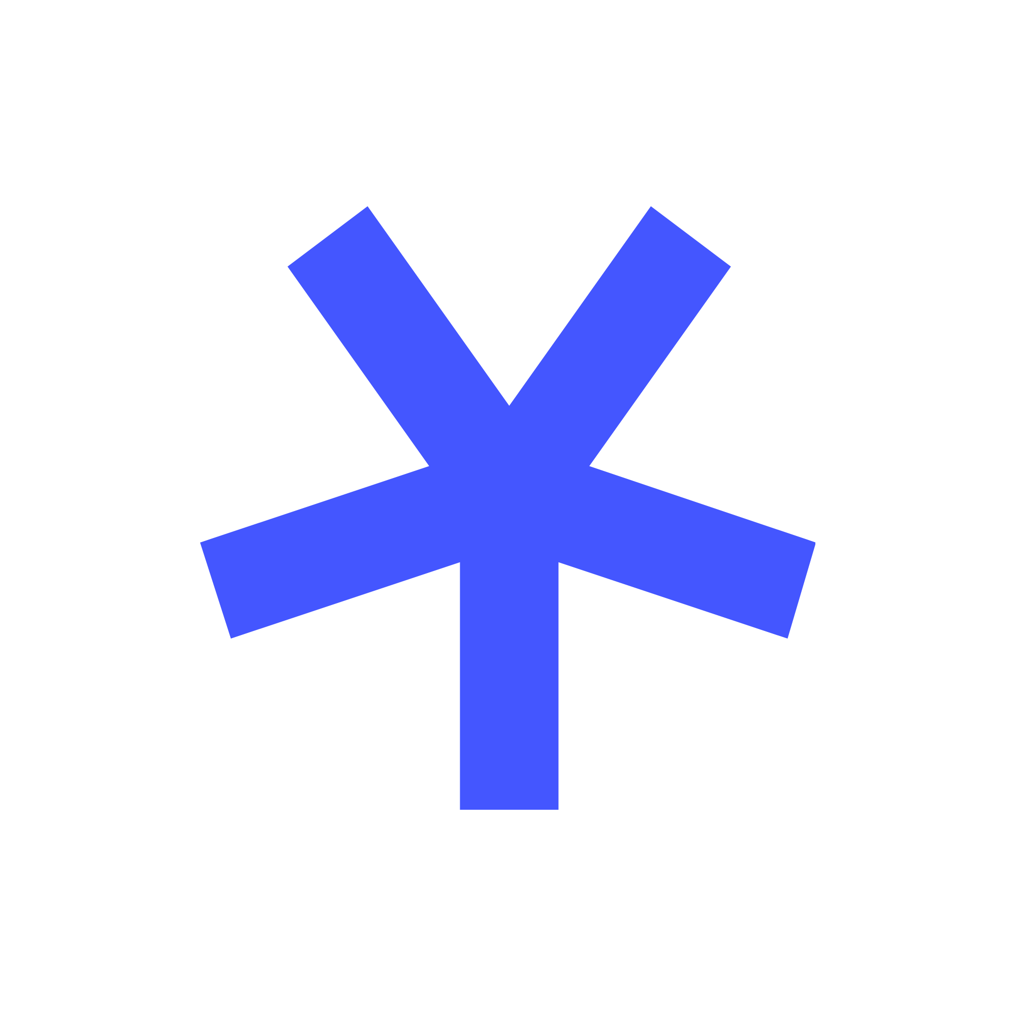 A stylized graphic with a black background featuring a blue and black abstract figure that resembles a person with their arms raised, forming a 'V' shape, and wearing a suit.