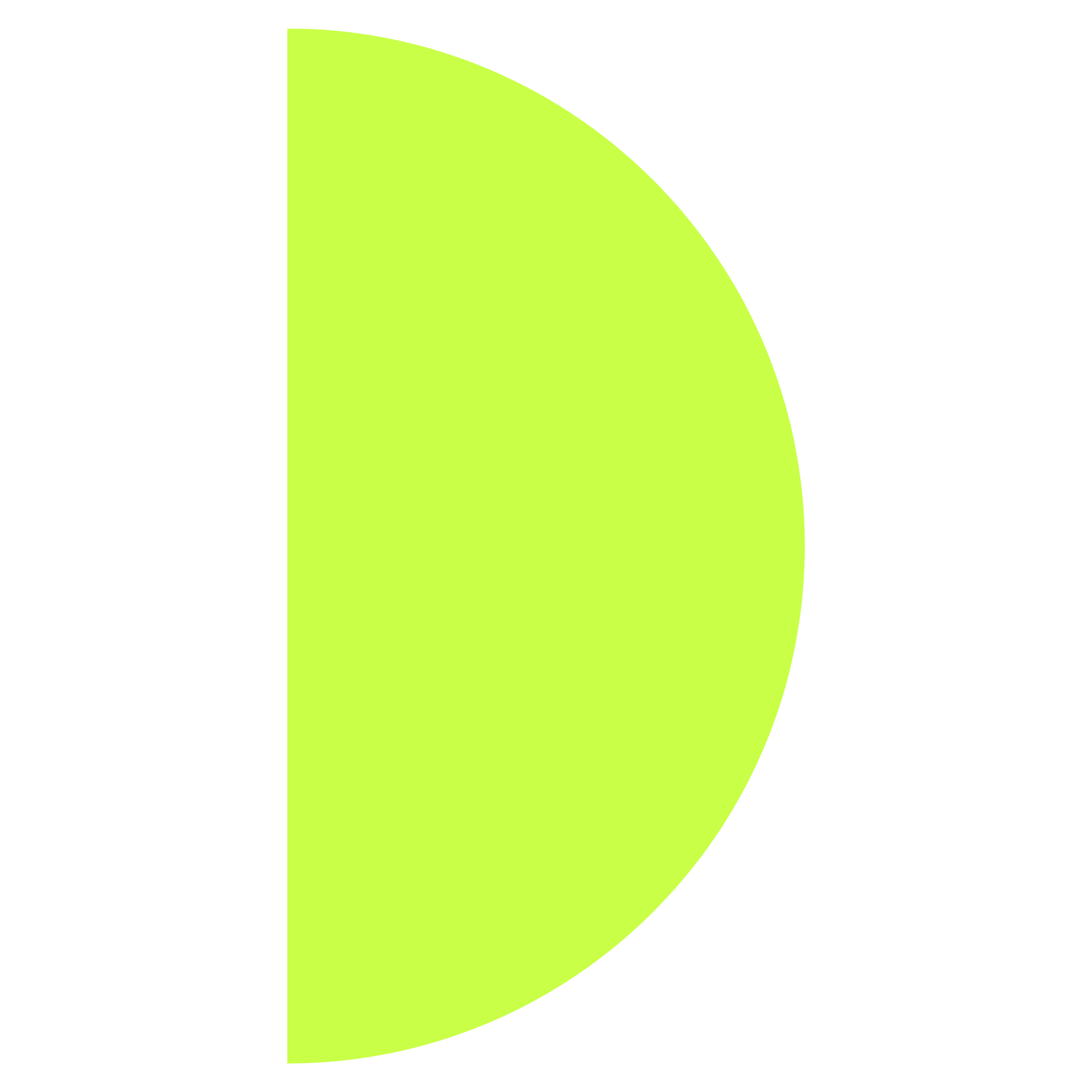 Lime green half-circle shape, a custom brand graphic by The Pixel Press Co.