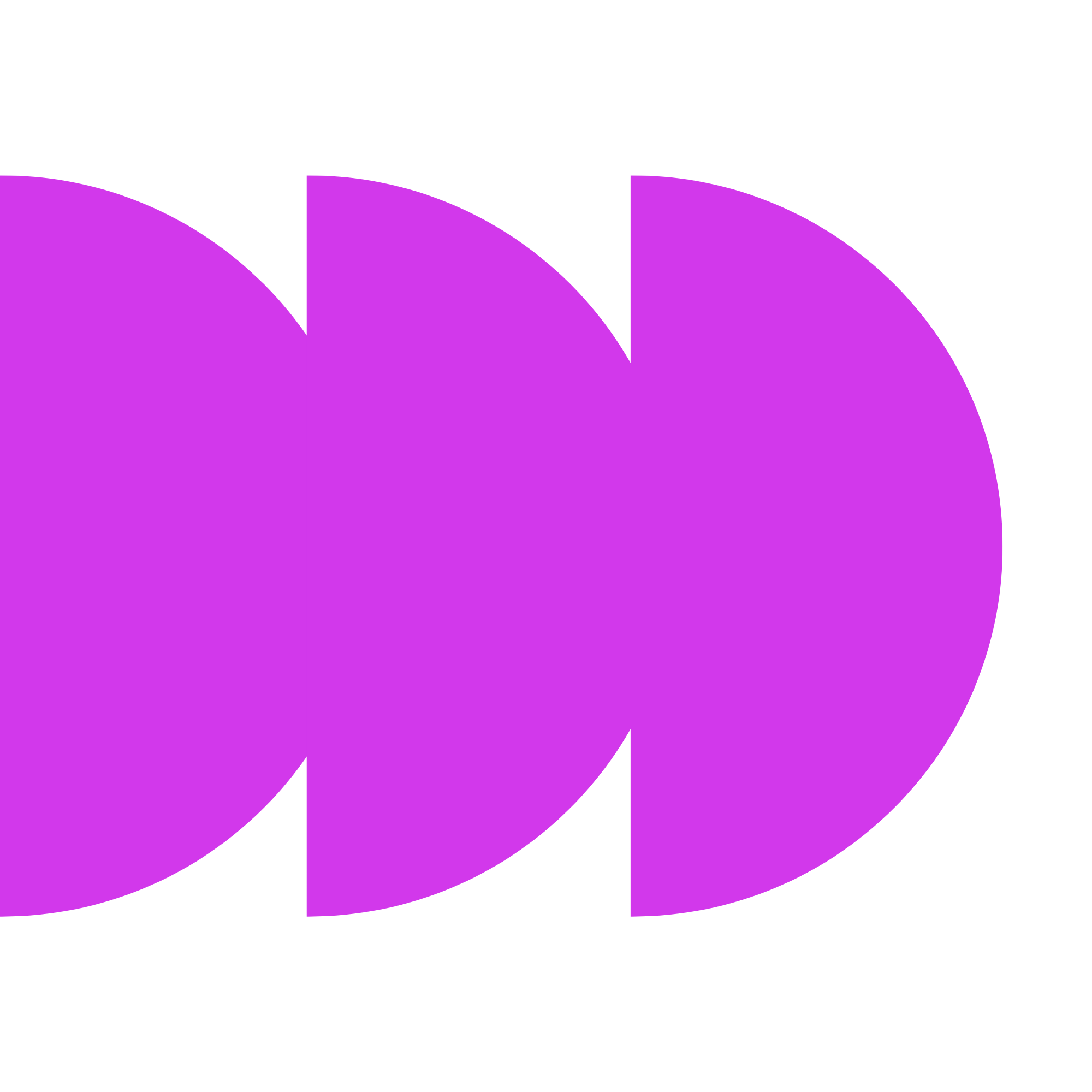 Magenta triple-arch ribbon icon, a custom brand element designed by The Pixel Press Co.