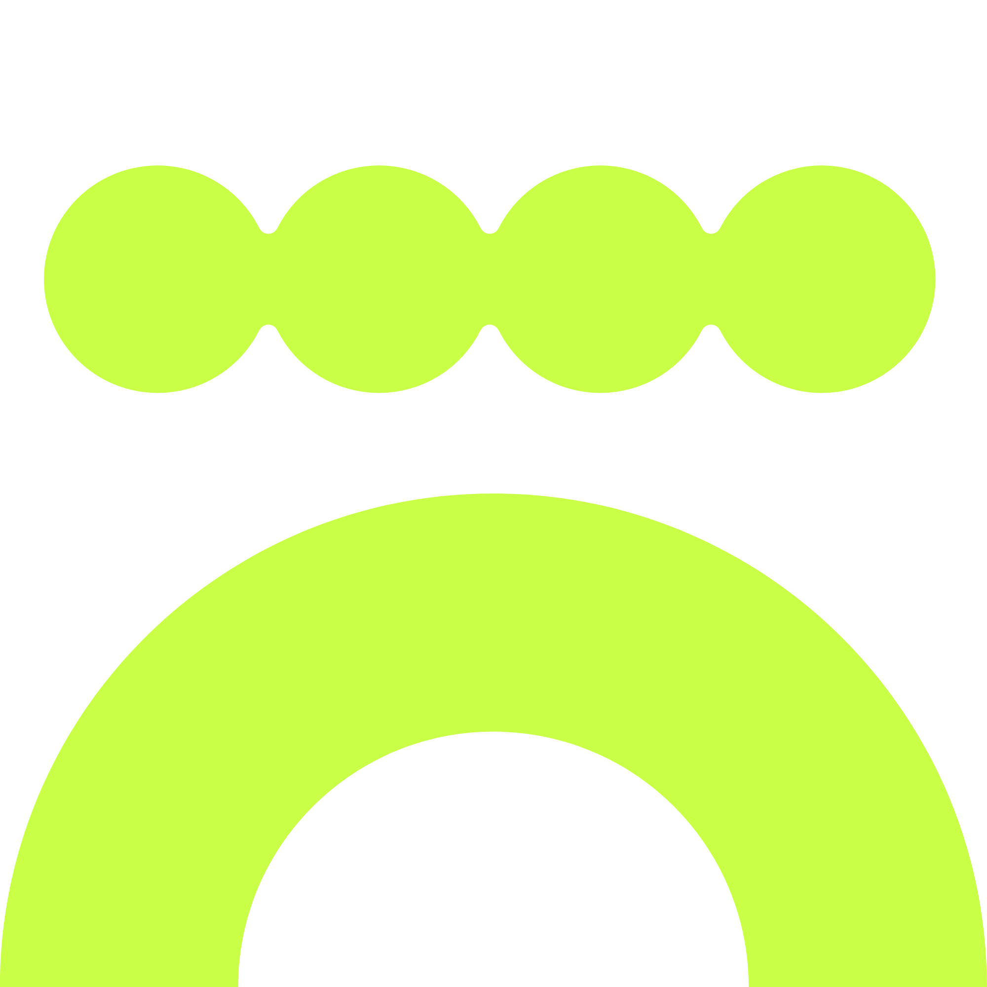 Lime green scalloped dot pattern over an arch, a custom brand graphic by The Pixel Press Co.