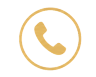 Black background with a gold circle and a gold phone handset icon in the center.