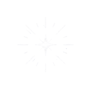 Radiant eight-pointed star surrounded by small rays of light.