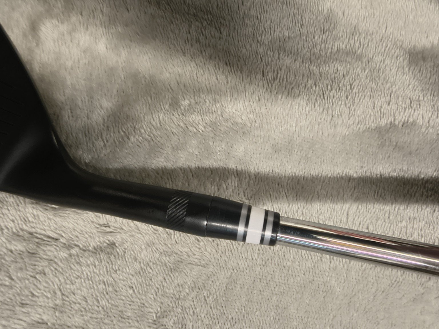 Nightfall Coal ferrule and steel shaft connection close-up