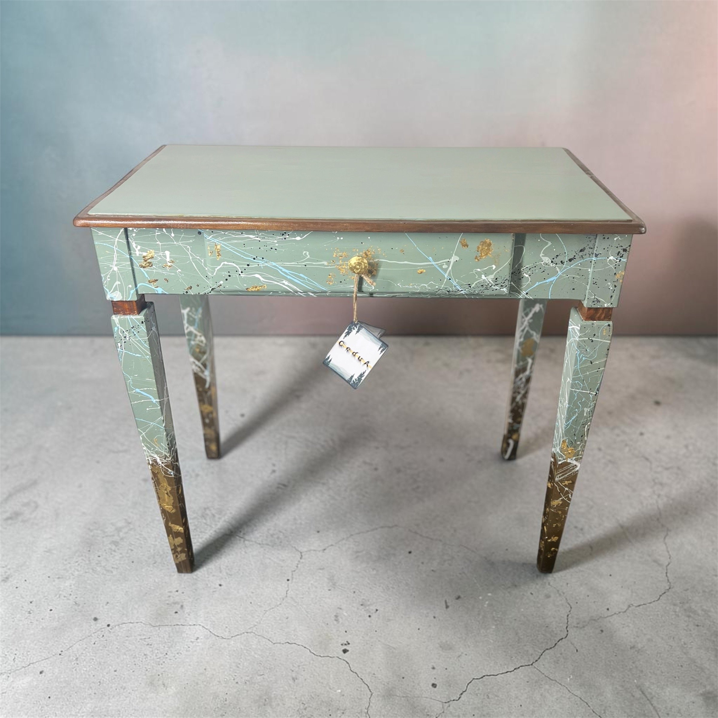 hand painted restored writing desk