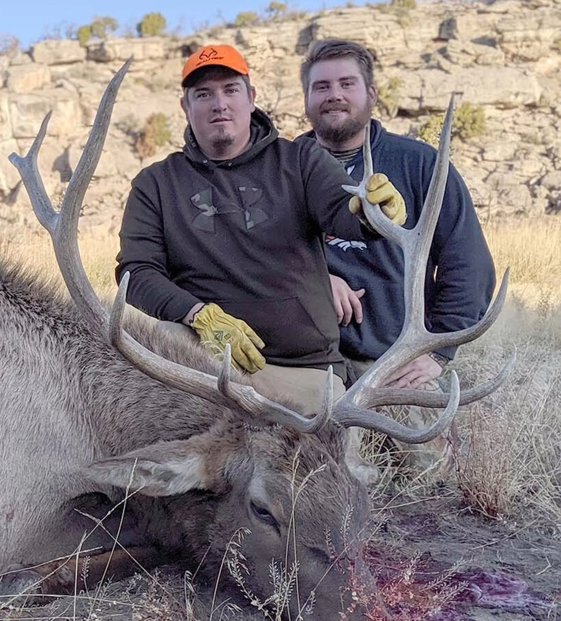 Marshal and brother with Elk
