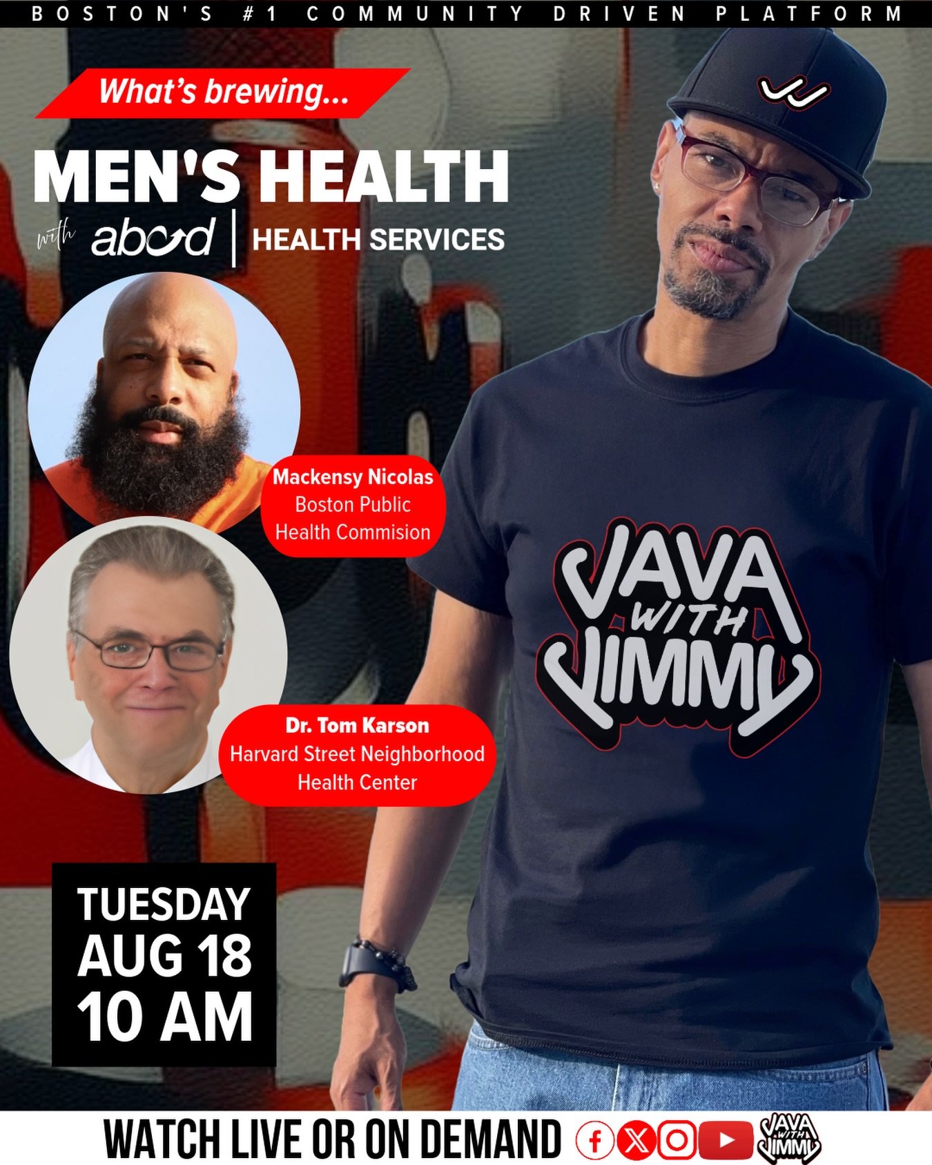 For tomorrow&rsquo;s #YourHealthJava segment we&rsquo;re talking #menshealth with @abcdboston health services and @healthyboston 

Join us at 10 AM