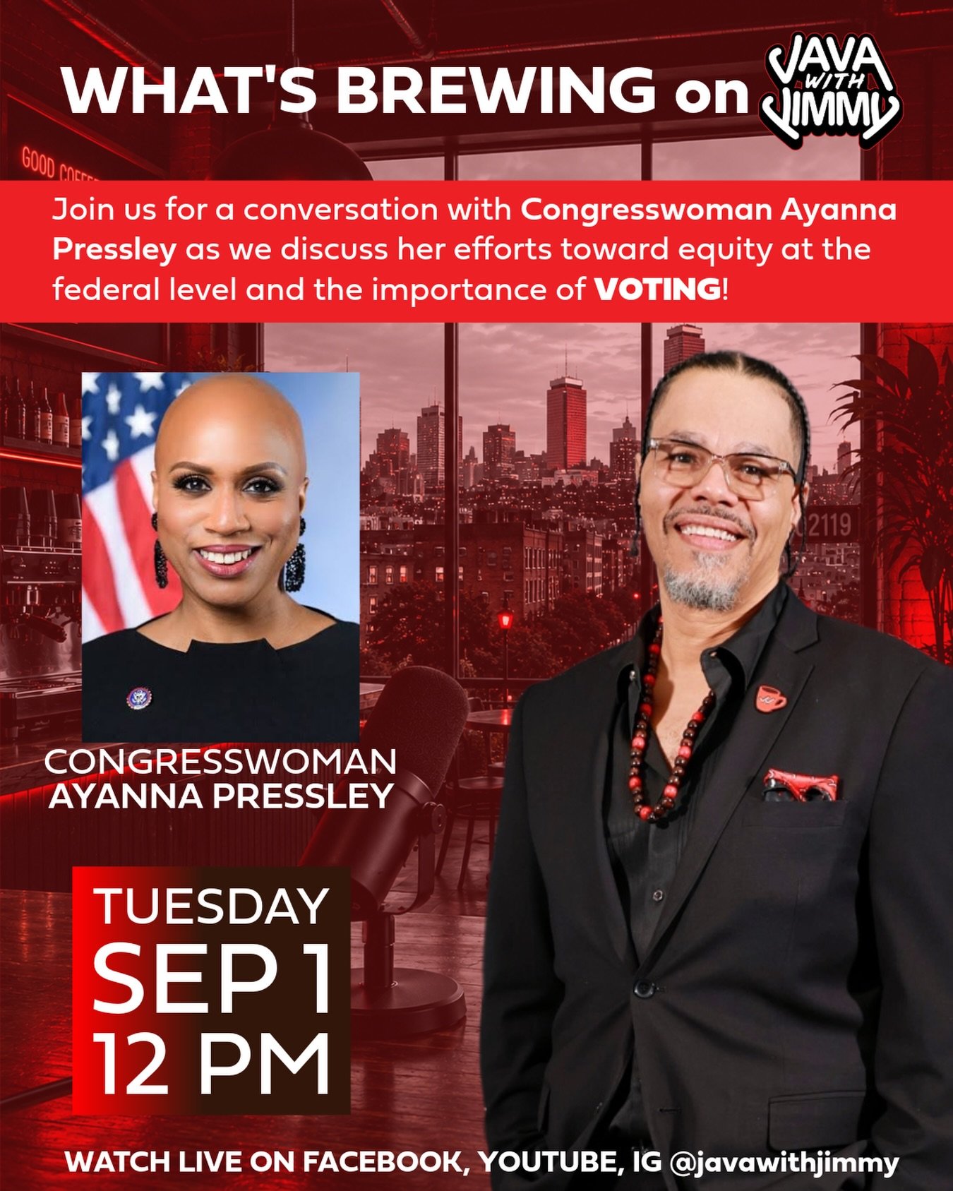 It&rsquo;s Election Day Tuesday, of course we&rsquo;re having a #middayJava with @repayannapressley at Noon

#bospoli #mapoli