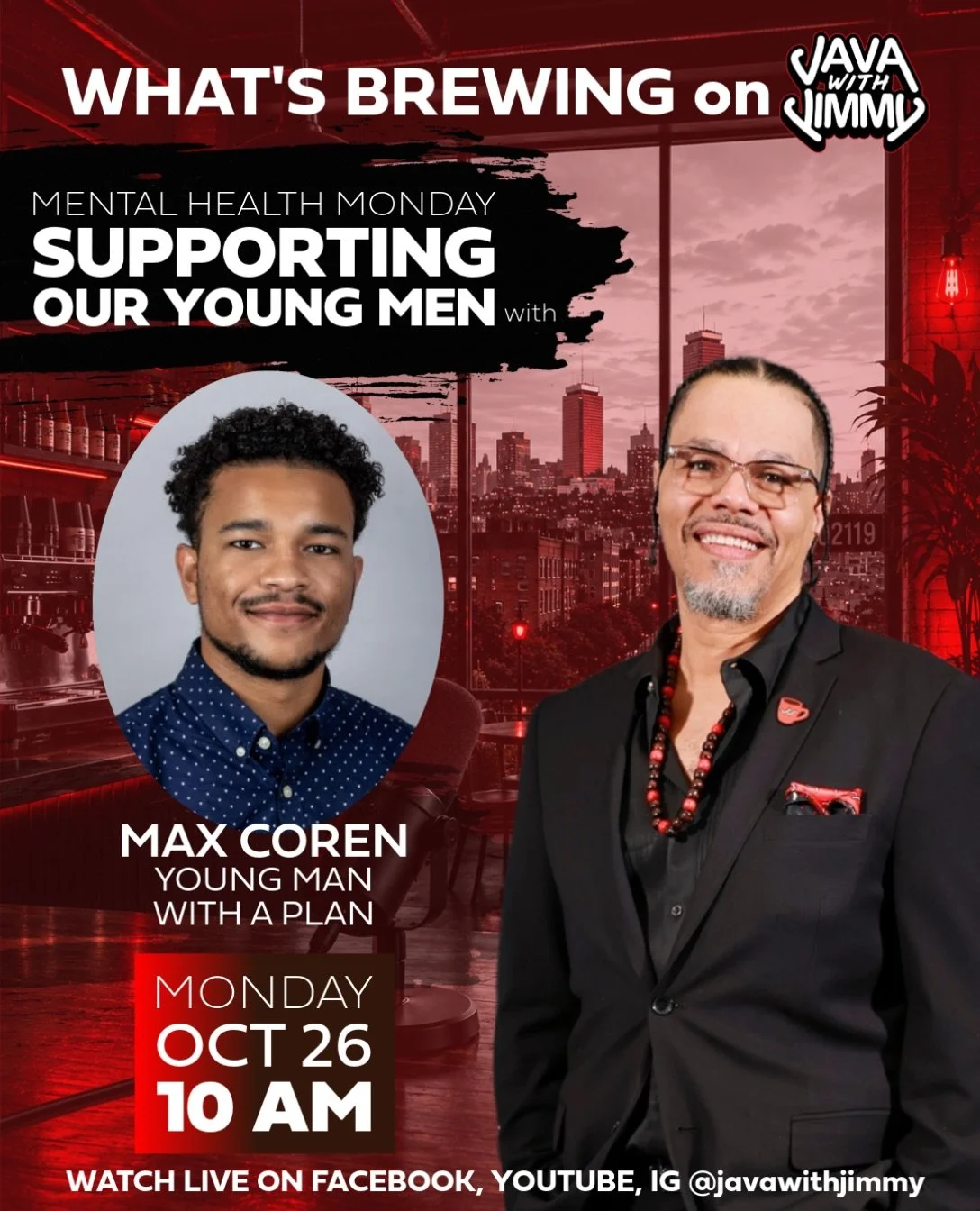 For this upcoming #mentalhealthmonday we&rsquo;re chatting with @tmaxcoren of @ymwap_boston about how to better support  young men as well as their upcoming fundraiser to support their programming. 

Join us Monday at 10 AM LIVE!!!