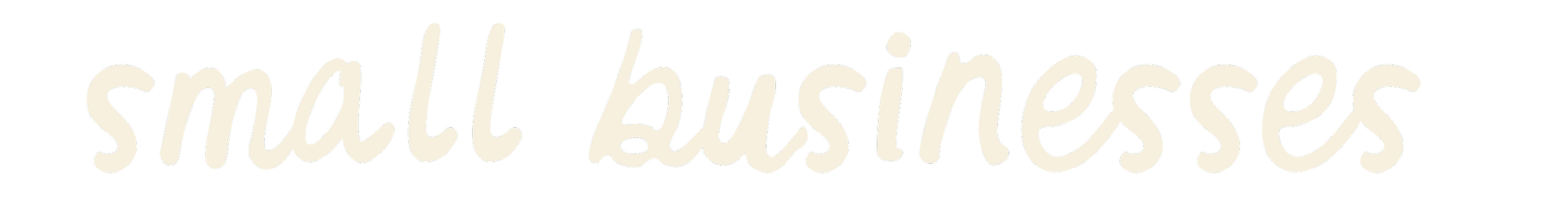 Text reading "small businesses" in a script font on a black background.