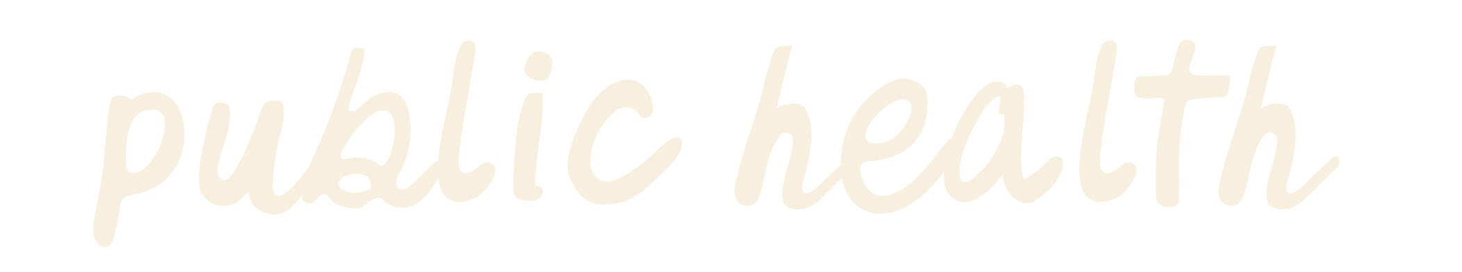 Text that reads 'public health' in cursive font.