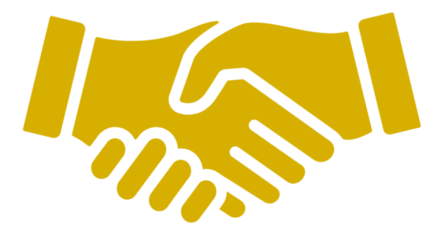 Yellow handshake icon