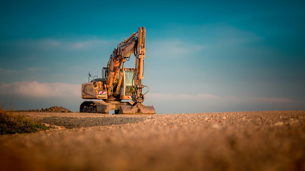 Excavator on a construction site