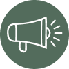 Icon of a megaphone with sound waves