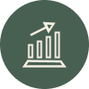 Icon of a bar chart with an upward arrow indicating growth