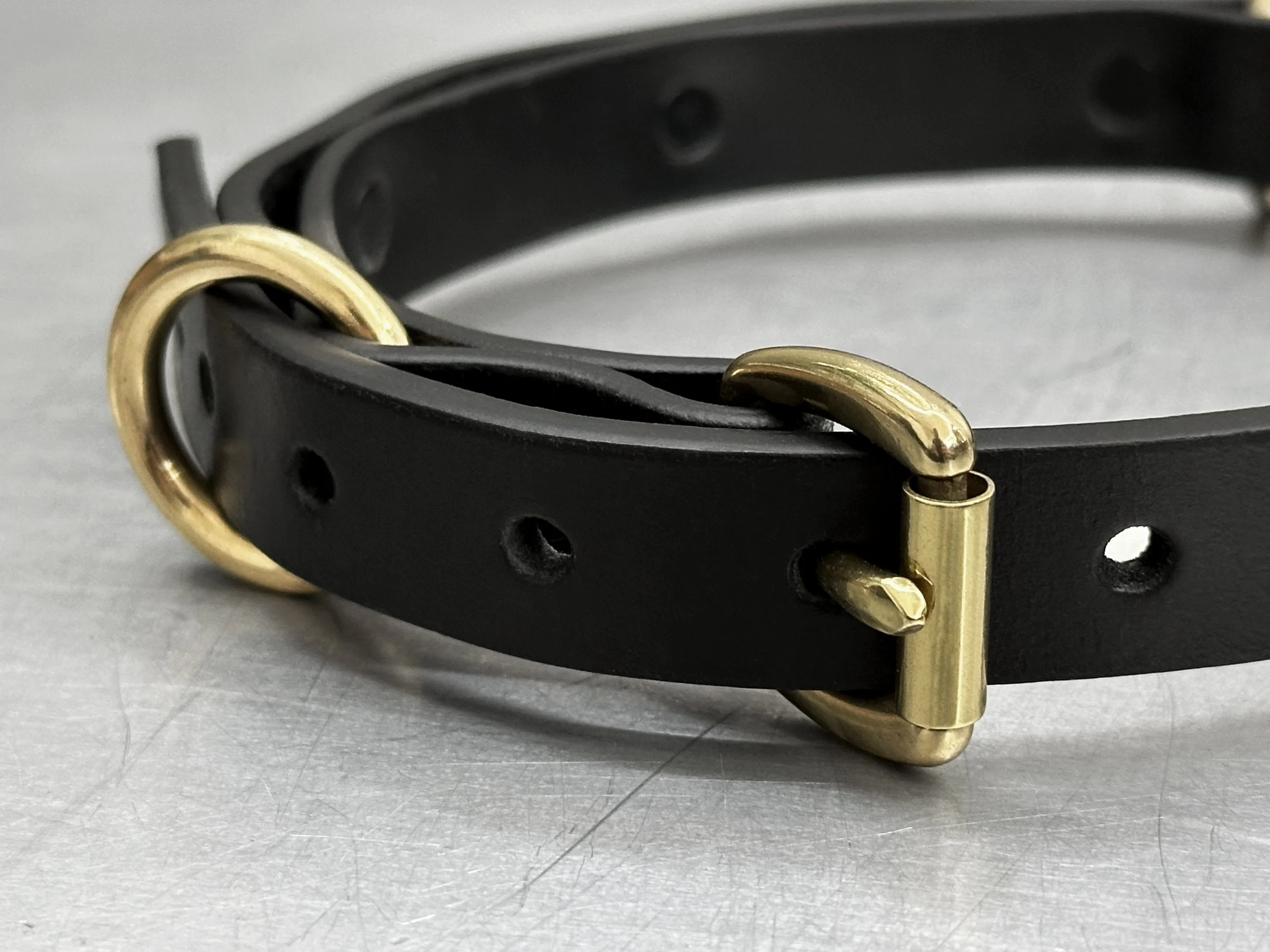 Cassius_Double layer ripple collar_black brass_buckle b.jpg (Copy)