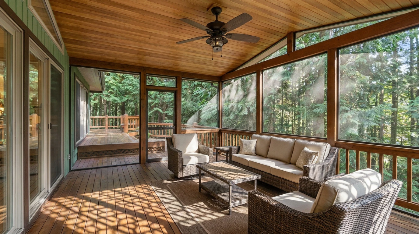 Rendered screened porch