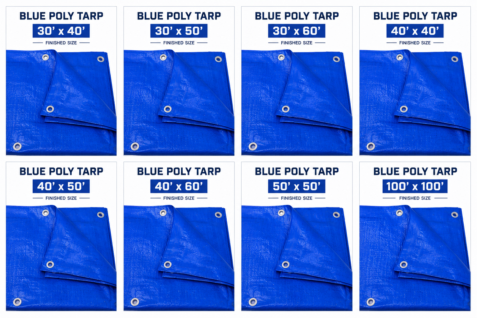 5 Mil Blue Tarps- Large Sizes