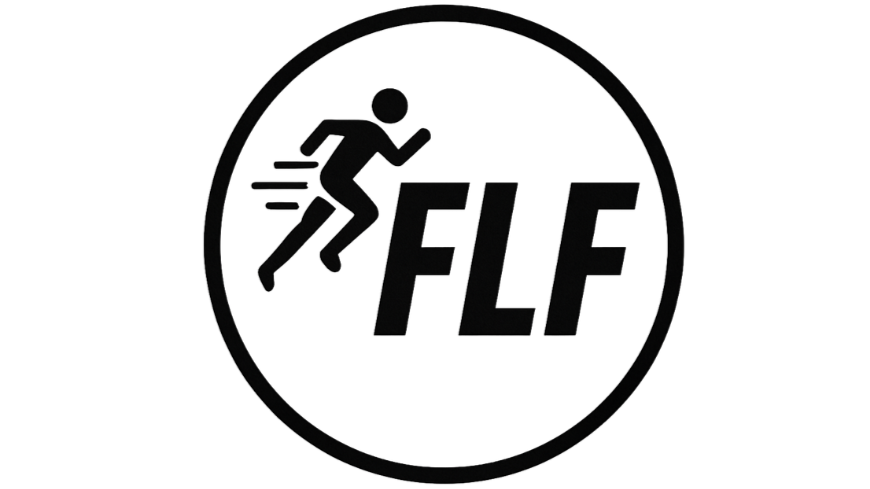 Logo of a person running inside a circle with the letters 'FLF'.