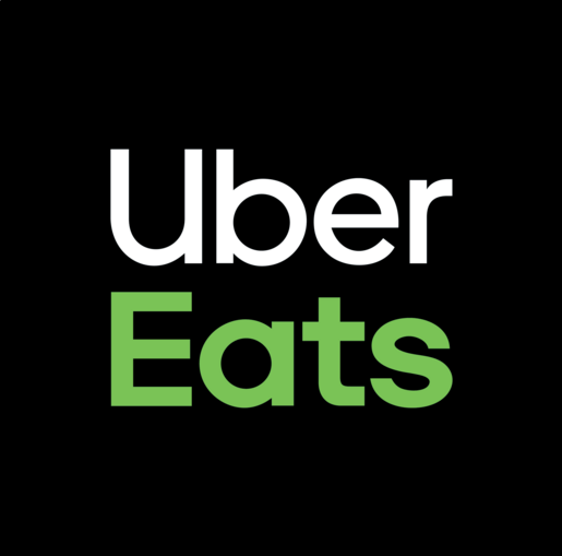 Uber Eats logo with the text 'Uber' in white and 'Eats' in green on a black background.